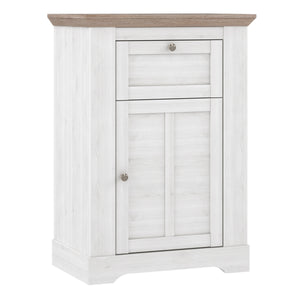 Illopa Chest of Drawers in Oak Nelson/Snowy Oak Furniture To Go 801tiqd211-j99 5904767838881 Enhance the ambiance of your home with the exquisite Illopa collection, a seamless fit for any living space. Its most outstanding feature lies in the array of shapes it offers, granting you the freedom to artistically arrange every room in your house, from the inviting hall to the cozy living room. The captivating combination of beautiful white and oak imbues your home with a sense of tranquility, fostering an atmos