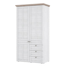 Load image into Gallery viewer, Illopa Iloppa 2 Door Wardrobe in Snowy Oak/Oak Nelson Furniture To Go 801tiqs823-j99 5904767878535 Enhance the ambiance of your home with the exquisite Illopa collection, a seamless fit for any living space. Its most outstanding feature lies in the array of shapes it offers, granting you the freedom to artistically arrange every room in your house, from the inviting hall to the cozy living room. The captivating combination of beautiful white and oak imbues your home with a sense of tranquility, fostering an