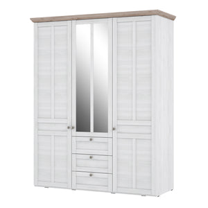 Illopa Iloppa 3 Door Wardrobe in Snowy Oak/Oak Nelson Furniture To Go 801tiqs833s1-j99 5904767878542 Enhance the ambiance of your home with the exquisite Illopa collection, a seamless fit for any living space. Its most outstanding feature lies in the array of shapes it offers, granting you the freedom to artistically arrange every room in your house, from the inviting hall to the cozy living room. The captivating combination of beautiful white and oak imbues your home with a sense of tranquility, fostering 