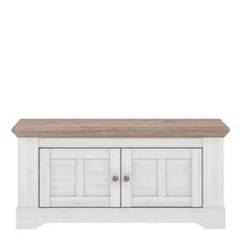 Load image into Gallery viewer, Illopa Storage Bench in Oak Nelson/Snowy Oak Furniture To Go 801tiqt021-j99 5904767838911 Enhance the ambiance of your home with the exquisite Illopa collection, a seamless fit for any living space. Its most outstanding feature lies in the array of shapes it offers, granting you the freedom to artistically arrange every room in your house, from the inviting hall to the cozy living room. The captivating combination of beautiful white and oak imbues your home with a sense of tranquility, fostering an atmosphe