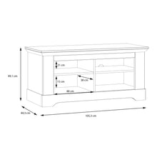 Load image into Gallery viewer, Illopa Storage Bench in Oak Nelson/Snowy Oak Furniture To Go 801tiqt021-j99 5904767838911 Enhance the ambiance of your home with the exquisite Illopa collection, a seamless fit for any living space. Its most outstanding feature lies in the array of shapes it offers, granting you the freedom to artistically arrange every room in your house, from the inviting hall to the cozy living room. The captivating combination of beautiful white and oak imbues your home with a sense of tranquility, fostering an atmosphe