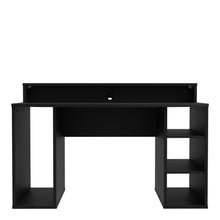 Load image into Gallery viewer, Ayo Gaming Desk in Matt Black Furniture To Go 801tzrb225b3-z113 5904767840501 The Ayo gaming desk in matt black, this brilliant desk not only adds a touch of contemporary elegance to your gaming setup but also maximises your gaming space with its clever and thoughtful design. Say goodbye to clutter and hello to organisation as the Ayo gaming desk boasts ample storage solutions, ensuring your gaming peripherals, accessories, and essentials are always within reach. Dimensions: 911mm x 1400mm x 650mm (Height x