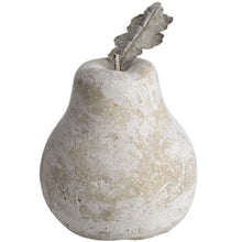 Load image into Gallery viewer, Stone Pear Medium in CREAM Hill Interiors 9036 5050140903605 A perfect fit with neutral / stoneware trends Handcrafted Stunning natural stone effect finish Dimensions: 18cm x 15cm x 15cm Weight: 1.565kg Volume: 0.08CBM Stone effect pear sculpture with antiqued finish. Medium Size.