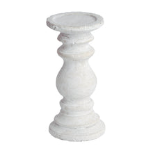 Load image into Gallery viewer, Small Stone Candle Holder in CREAM Hill Interiors 9061 5050140906101 A perfect fit with neutral / stoneware trends Handcrafted Stunning natural stone effect finish Dimensions: 20cm x 10cm x 10cm Weight: 1.41kg Volume: 0.11CBM Suited perfectly for a neutral colour scheme, the Small Stone Candle Holder is finished in a stone effect and features subtle textures. Dress the centre of a tablescape with the collection of Stone Candle Holders, 9058 and 9056, for a complete look or place them on the mantelpiece.