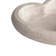 Load image into Gallery viewer, Deep Stone Heart Dish in CREAM Hill Interiors 9067 5050140906705 A perfect fit with neutral / stoneware trends Handcrafted Stunning natural stone effect finish Dimensions: 23cm x 21cm x 5cm Weight: 1.625kg Volume: 0.09CBM Stone effect heart shaped odments dish with antiqued finish.