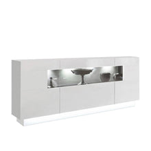 Load image into Gallery viewer, Sensis 84 Display Sideboard Cabinet Arte-N A4DE0084II Sensis is a stunning display sideboard finished in the captivating white gloss. It has three partially-glassed hinged doors, each offering three compartments behind for storage. Part of its interior can be lit up with LED lighting that is available separately for purchase. Full W160cm x H85cm x D43cm Colours Front: White High Gloss Carcass: White Three Partially glassed Doors &lt;a href=&quot;https://www.arte-n.co.uk/collections/living-room-sensis/products/sensi