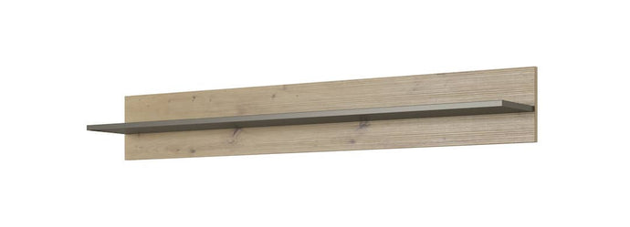 Arco Wall Shelf 138cm Arte-N ARCO-J-WGOG W138cm x H20cm x D20cm Colour: White Oak Grson Oak Artisan Graphite Matching Furniture Available Made from 16mm high-quality laminated board Assembly Required Weight: 6kg Estimated Direct Home Delivery Date: 4-5 Weeks *Fixings for wall mounting are not included as specific ones are required for your type of wall