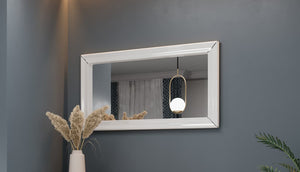Arno Wall Mirror 120cm Arte-N 24W0LF04 W120cm x H64cm x D3cm Colour: White Black Matching Furniture Available Weight: 17kg Estimated Direct Home Delivery Time: 4-6 Weeks Fixings for wall mounting are not provided as specific ones are required for your type of wall