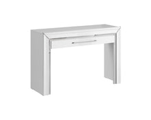 Load image into Gallery viewer, Arno Dressing Table 120cm Arte-N 24W0LF49 W120cm x H80cm x D40cm Colour: White Silver Trimming Black Gold Trimming One Drawer Metal Hle Weight: 27kg Matching Furniture Available Made from 16mm high-quality laminated board Assembly Required Estimated Direct Home Delivery Time: 4-6 Weeks