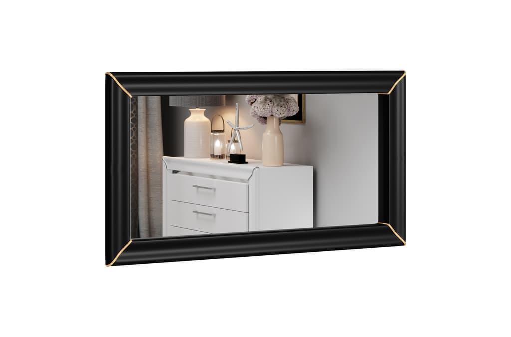Arno Wall Mirror 120cm Arte-N 24W0LF04 W120cm x H64cm x D3cm Colour: White Black Matching Furniture Available Weight: 17kg Estimated Direct Home Delivery Time: 4-6 Weeks Fixings for wall mounting are not provided as specific ones are required for your type of wall