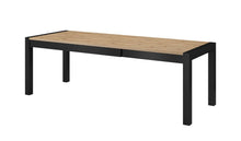 Load image into Gallery viewer, Aktiv Extending Dining Table 160cm Arte-N 24TWLK92 W160cm x H79cm x D90cm Colour: Oak Taurus Black Matt Three Adjustable Sizes: 160cm 200cm 240cm Extendable Dining Table Weight: 84kg Made from 16mm high-quality laminated board Matching Furniture Available Assembly Required Estimated Direct Home Delivery Time: 4-6 Weeks