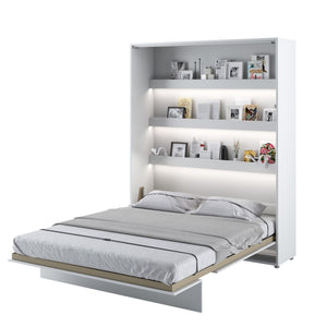 BC-12 Vertical Wall Bed Concept 160cm Arte-N BED CONCEPT BC-12 G The BC-12 is a large vertical wall bed that contains within it a queen-size bed. It is perfect for couples, in a studio apartment, where floor space is limited a stard bed is not practical. It features a noiseless opening system, supported by a pneumatic mechanism. Duvet straps are included LED lights are compatible. W171cm x H218cm x D46cm when folded D228cm when unfolded Functional shelves inside The maximum weight limit for each shelf - 5kg