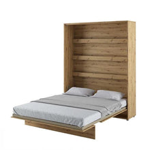 Load image into Gallery viewer, BC-12 Vertical Wall Bed Concept 160cm Arte-N BED CONCEPT BC-12 G The BC-12 is a large vertical wall bed that contains within it a queen-size bed. It is perfect for couples, in a studio apartment, where floor space is limited a stard bed is not practical. It features a noiseless opening system, supported by a pneumatic mechanism. Duvet straps are included LED lights are compatible. W171cm x H218cm x D46cm when folded D228cm when unfolded Functional shelves inside The maximum weight limit for each shelf - 5kg