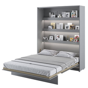 BC-12 Vertical Wall Bed Concept 160cm Arte-N BED CONCEPT BC-12 G The BC-12 is a large vertical wall bed that contains within it a queen-size bed. It is perfect for couples, in a studio apartment, where floor space is limited a stard bed is not practical. It features a noiseless opening system, supported by a pneumatic mechanism. Duvet straps are included LED lights are compatible. W171cm x H218cm x D46cm when folded D228cm when unfolded Functional shelves inside The maximum weight limit for each shelf - 5kg