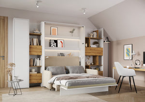 Bed Concept BC-24 Bookcase 27cm Arte-N BED CONCEPT BC-24 WM W27cm x H218cm x D40cm Colour: White Matt Oak Artisan Oak Artisan Black Grey Six Shelves Weight: 31kg Matching Furniture Available  Made from 16mm high-quality laminated board Assembly Required Estimated Direct Home Delivery Time: 2 - 3 Weeks