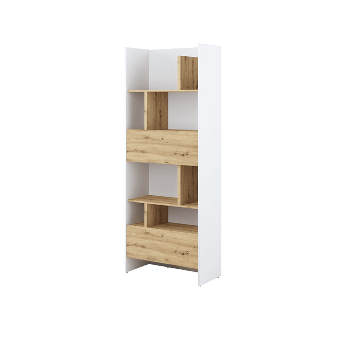 Bed Concept BC-22 Bookcase 84cm Arte-N BED CONCEPT BC-22 WM W84cm x H218cm x D40cm Colour: White Matt Oak Artisan Oak Artisan Black Grey One-Pull Down Door One Drawer Multiple Shelves Weight: 75kg Matching Furniture Available Made from 16mm high-quality laminated board Assembly Required Estimated Direct Home Delivery Time: 2 - 3 Weeks