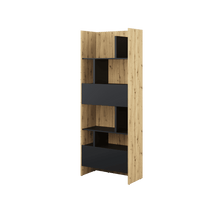 Load image into Gallery viewer, Bed Concept BC-22 Bookcase 84cm Arte-N BED CONCEPT BC-22 WM W84cm x H218cm x D40cm Colour: White Matt Oak Artisan Oak Artisan Black Grey One-Pull Down Door One Drawer Multiple Shelves Weight: 75kg Matching Furniture Available Made from 16mm high-quality laminated board Assembly Required Estimated Direct Home Delivery Time: 2 - 3 Weeks