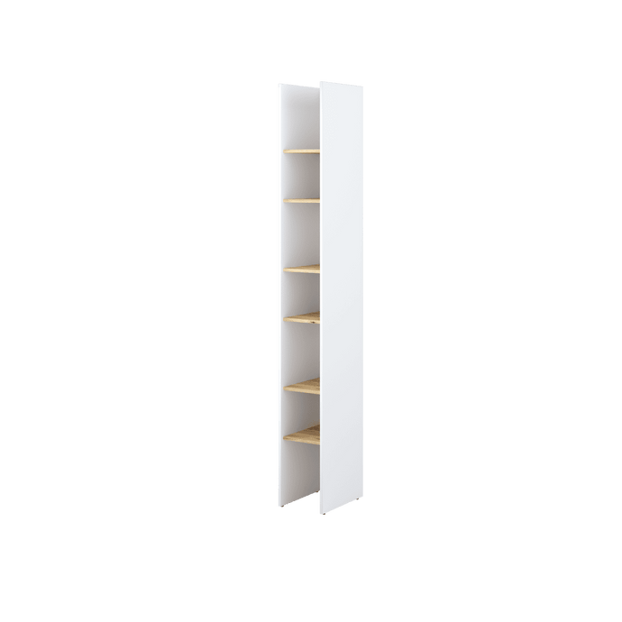 Bed Concept BC-24 Bookcase 27cm Arte-N BED CONCEPT BC-24 WM W27cm x H218cm x D40cm Colour: White Matt Oak Artisan Oak Artisan Black Grey Six Shelves Weight: 31kg Matching Furniture Available  Made from 16mm high-quality laminated board Assembly Required Estimated Direct Home Delivery Time: 2 - 3 Weeks