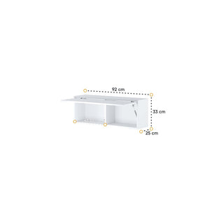 Bed Concept BC-29 Wall Shelf 92cm Arte-N BED CONCEPT BC-29 WM W92cm x H25cm x D33cm Colour: White Matt  White Gloss [Matt Carcass] Oak Artisan Grey Two Closed Compartments Weight: 12kg Matching Furniture Available  Made from 16mm high-quality laminated board Assembly Required  Estimated Direct Home Delivery Time: 2 - 3 Weeks Fixings for wall mounting are not included as specific ones will be required for your type of wall