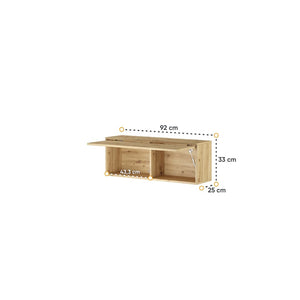 Bed Concept BC-29 Wall Shelf 92cm Arte-N BED CONCEPT BC-29 WM W92cm x H25cm x D33cm Colour: White Matt  White Gloss [Matt Carcass] Oak Artisan Grey Two Closed Compartments Weight: 12kg Matching Furniture Available  Made from 16mm high-quality laminated board Assembly Required  Estimated Direct Home Delivery Time: 2 - 3 Weeks Fixings for wall mounting are not included as specific ones will be required for your type of wall