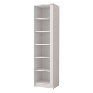 Omega OM-01 Bookcase 50cm Arte-N OMEGA-I-01-W W50cm x H193cm x D40cm Colour: White Matt Weight: 32kg ABS Edging Five Shelves Matching Furniture Available  Made from 16mm high-quality laminated board Assembly Required Estimated Direct Home Delivery Time: 4 - 5 Weeks