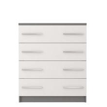 Load image into Gallery viewer, Omega OM-02 Chest of Drawers 80cm Arte-N OMEGA-I-02-W W80cm x H93cm x D40cm Colour: Front: White Matt Carcass: White Matt Grey Matt Oak Sonoma Four Drawers Weight: 49kg ABS Edging Matching Furniture Available  Made from 16mm high-quality laminated board Assembly Required Estimated Direct Home Delivery Time: 4 - 5 Weeks
