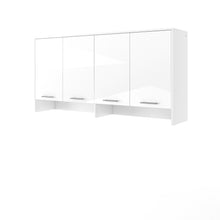 Load image into Gallery viewer, CP-11 Over Bed Unit for Horizontal Wall Bed Concept 90cm Arte-N CONCEPT CP-11 G This item is perfect for providing maximum bedroom space especially in small rooms which makes it a great addition to your home.    W215cm x H108cm x D46cm This cabinet perfectly matches our horizontal Concept wall beds Provides shelving storage The carcass is made from solid 22mm laminated board Weight: Matt Version: 89kg Gloss Version: 94kg Estimated Direct Home Delivery Time: 3-5 Weeks ASSEMBLY WALL MOUNTING Wall beds must be