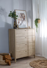 Load image into Gallery viewer, Cozy Chest Of Drawers 92cm Arte-N COZY CZ-03 W92cm x H116cm x D40cm Colour: Oiled Oak Four Drawers Weight: 50kg Matching Furniture Available  Made from 16mm high-quality laminated board Assembly Required Estimated Direct Home Delivery Time: 3 - 4 Weeks