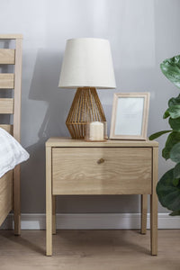 Cozy Bedside Table 45cm Arte-N COZY CZ-05 W45cm x H46cm x D40cm Colour: Oiled Oak One Drawer USB USB-C Charging Port Included Weight: 10kg Matching Furniture Available  Made from 16mm high-quality laminated board Assembly Required Estimated Direct Home Delivery Time: 3 - 4 Weeks