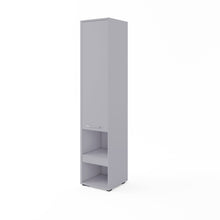 Load image into Gallery viewer, CP-07 Tall Storage Cabinet for Vertical Wall Bed Concept Arte-N CONCEPT CP-07 G This item is perfect for providing maximum bedroom space especially in small rooms which makes it a great addition to your home.  W45cm x H217cm x D46cm This cabinet perfectly matches our vertical Concept wall beds LED lighting strip is included Provides shelving storage includes a drawer The carcass is made from solid 22mm laminated board Weight: Matt Version: 60kg Gloss Version: 61kg Estimated Direct Home Delivery Time: 3-5 We
