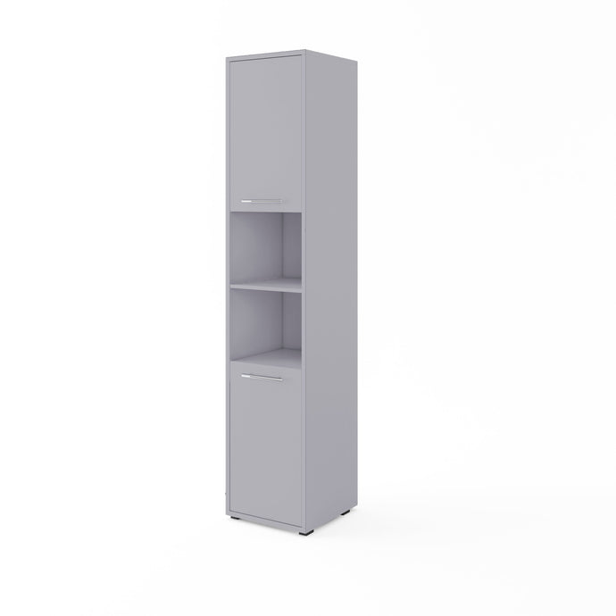 CP-08 Tall Storage Cabinet for Vertical Wall Bed Concept Arte-N CONCEPT CP-08 G This item is perfect for providing maximum bedroom space especially in small rooms which makes it a great addition to your home.    W45cm x H217cm x D46cm This cabinet perfectly matches our Vertical Concept Wall Beds Powered LED lighting strip is included Provides extra shelving storage The carcass is made from solid 22mm laminated board Weight: Matt Version: 58kg Gloss Version: 59kg Estimated Direct Home Delivery Time: 3-5 Week