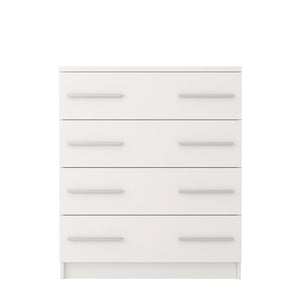 Omega OM-02 Chest of Drawers 80cm Arte-N OMEGA-I-02-W W80cm x H93cm x D40cm Colour: Front: White Matt Carcass: White Matt Grey Matt Oak Sonoma Four Drawers Weight: 49kg ABS Edging Matching Furniture Available  Made from 16mm high-quality laminated board Assembly Required Estimated Direct Home Delivery Time: 4 - 5 Weeks