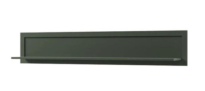 Evora 02 Wall Shelf Arte-N 24ZRJU02 Add a splash of style to your home or office with this sophisticated wall shelf. Finished in the timeless Oak Lefkas with stylish green, it will effortlessly blend in any modern or contemporary decor. It is made from 16mm laminated board, giving it an abrasion-resistant durable body that is built to last. W177cm x H32cm x D25cm Colours: Green Abisko Ash Max weight limit - 3kg Bodies, fronts tops made of furniture board covered with finish foil Weight: 17kg Estimated Direc