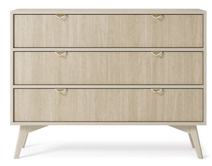 Forest Chest Of Drawers 106cm Arte-N FOREST-KSZ106-BOS W106cm x H80cm x D38cm Colour: Beige Oak Sci Green Oak Sci Three Drawers Wooden Legs Gold Aluminium Hles ABS Edging Weight: 39kg Matching Furniture Available  Made from 16mm high-quality laminated board Assembly Required Estimated Direct Home Delivery Time: 3 - 4 Weeks