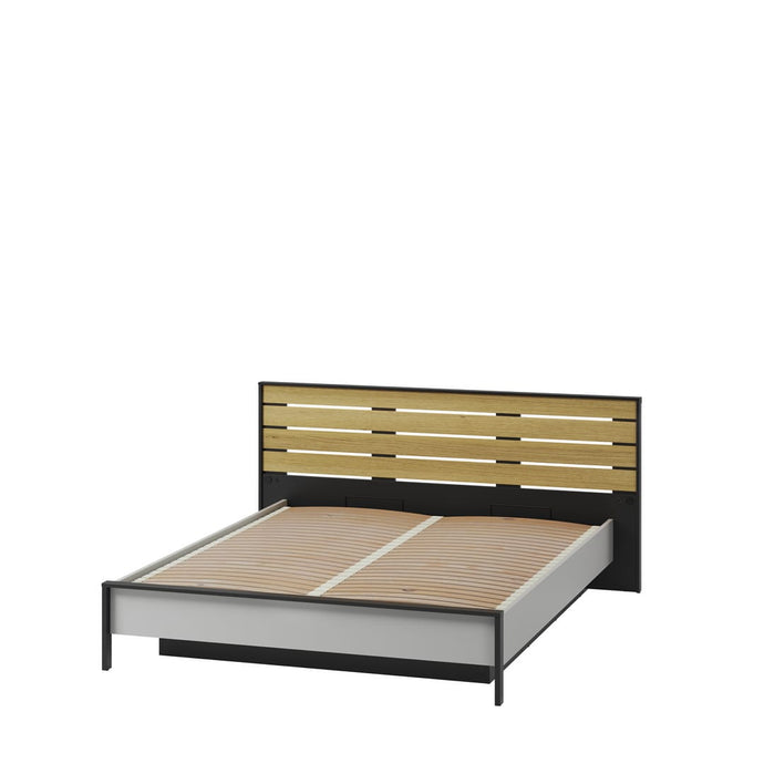 Gris Ottoman Bed [EU King] Arte-N GRIS GS-02-160 W192cm x H92cm x D211cm Bed Size: 160 x 200cm [EU King] Colour: Grey Black Underbed Storage LED Lighting Included Pneumatic Opening Closing Mattress Not Included Weight: 118kg Matching Furniture Available  Made from 16mm high-quality laminated board Assembly Required Estimated Direct Home Delivery Time: 3 - 4 Weeks