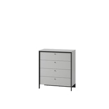 Load image into Gallery viewer, Gris Chest Of Drawers 101cm Arte-N GRIS GS-03 W101cm x H115cm x D49cm Colour: Grey Black Four Drawers LED Lighting Included Weight: 51kg Matching Furniture Available  Made from 16mm high-quality laminated board Assembly Required Estimated Direct Home Delivery Time: 3 - 4 Weeks
