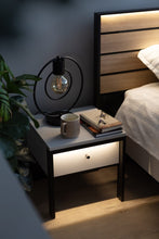 Load image into Gallery viewer, Gris Bedside Table 40cm Arte-N GRIS GS-05 W40cm x H40cm x D40cm Colour: Grey Black One Drawer LED Lighting Included Weight: 10kg Matching Furniture Available Made from 16mm high-quality laminated board Assembly Required Estimated Direct Home Delivery Time: 3 - 4 Weeks