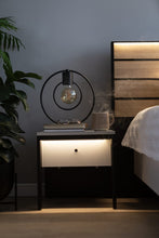 Load image into Gallery viewer, Gris Bedside Table 40cm Arte-N GRIS GS-05 W40cm x H40cm x D40cm Colour: Grey Black One Drawer LED Lighting Included Weight: 10kg Matching Furniture Available Made from 16mm high-quality laminated board Assembly Required Estimated Direct Home Delivery Time: 3 - 4 Weeks