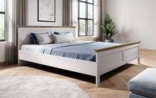 Load image into Gallery viewer, Evora 31 Bed Frame [EU King Size] Arte-N 247DJU31+ST160-01 The Evora 31 has all the elements that make it a future classic. Its solid sturdy construction is matched by a modern design that offers elegance, functionality comfort. The bed frame is available in two different colours - Oak Lefkas with dark green or white – to match any stylish décor. W171cm x H89cm x D211cm Bed Size: 160 x 200cm [EU King Size] Colour: Abisko Ash  Oak Lefkas Green Oak Lefkas Mattress Not Included Matching Furniture Available Mad