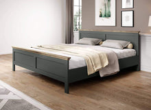 Load image into Gallery viewer, Evora 31 Bed Frame [EU King Size] Arte-N 247DJU31+ST160-01 The Evora 31 has all the elements that make it a future classic. Its solid sturdy construction is matched by a modern design that offers elegance, functionality comfort. The bed frame is available in two different colours - Oak Lefkas with dark green or white – to match any stylish décor. W171cm x H89cm x D211cm Bed Size: 160 x 200cm [EU King Size] Colour: Abisko Ash  Oak Lefkas Green Oak Lefkas Mattress Not Included Matching Furniture Available Mad