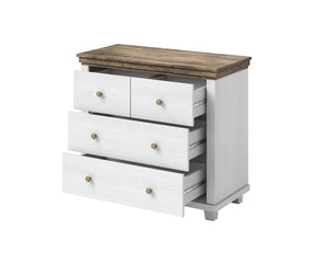 Evora 27 Chest of Drawers Arte-N 247DJU27 Modern sleekly designed, the stylish Evora 27 is a great addition to any home. Sting upright, it features four drawers, two large two small, in a compact size that perfectly fits anywhere without using needless floor space. With quality craftsmanship, clever design constant attention to detail, this chest is an excellent storage solution. W90cm x H81cm x D42cm Colour: Abisko Ash Oak Lefkas Green Oak Lefkas Four Drawers Matching Furniture Available Made from 16mm hig
