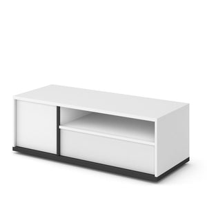 Imola IM-13 TV Cabinet Arte-N IMOLA-IM-13 This attractive TV cabinet can be placed in any room of the house to store DVDs, CDs anything else you need. Finished in four refined colours that will complement any colour scheme. The large internal shelf can also be used for storing your media accessories such as set top boxes even gaming consoles. W120cm x H40cm x D50cm Colour: White Graphite Salisbury Light Grey Great for girls boys Matching Furniture Available Made from 16mm high-quality laminated board Weight