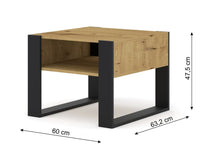 Load image into Gallery viewer, Mondi Coffee Table 60cm Arte-N MONDI-CT60x60-OA W60cm x H48cm x D63cm Colour: Oak Artisan White One Shelf Black Wooden Legs ABS Edging Matching Furniture Available  Made from 16mm high-quality laminated board Assembly Required Estimated Direct Home Delivery Time: 3 - 4 Weeks