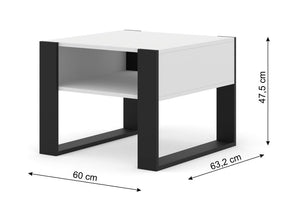 Mondi Coffee Table 60cm Arte-N MONDI-CT60x60-OA W60cm x H48cm x D63cm Colour: Oak Artisan White One Shelf Black Wooden Legs ABS Edging Matching Furniture Available  Made from 16mm high-quality laminated board Assembly Required Estimated Direct Home Delivery Time: 3 - 4 Weeks