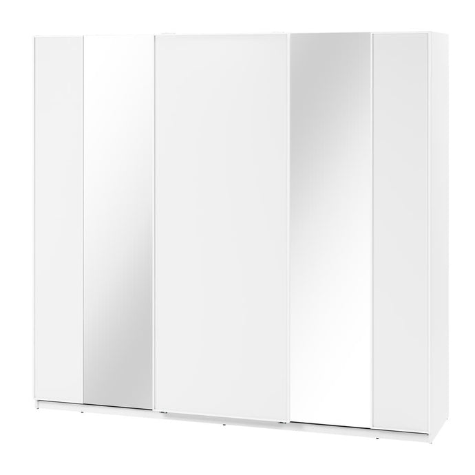 Maxi MX-06 Sliding Door Wardrobe 250cm Arte-N MAXI MX-06-WM W250cm x H235cm x D71cm Colour: White Three Sliding Doors  Eight Shelves Three Hanging Rails Optional Additional Shelves Available Optional LED Frame Available  Matching Furniture Available Made from 16mm high-quality laminated board Assembly Required Weight: 261kg Estimated Direct Home Delivery Date: 3 - 4 Weeks