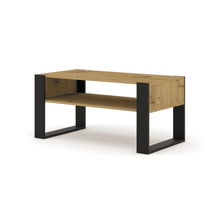 Load image into Gallery viewer, Mondi Coffee Table 100cm Arte-N MONDI-CT100x50-OA W100cm x H48cm x D53cm Colour: Oak Artisan White One Shelf Black Wooden Legs ABS Edging Matching Furniture Available  Made from 16mm high-quality laminated board Assembly Required Estimated Direct Home Delivery Time: 3 - 4 Weeks
