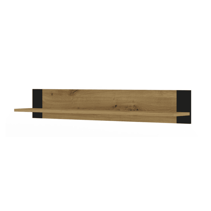 Mondi Wall Shelf 125cm Arte-N MONDI-C-OA W125cm x H20cm x D20cm Colour: Oak Artisan White ABS Edging Weight: 7kg Matching Furniture Available  Made from 16mm high-quality laminated board Assembly Required Estimated Direct Home Delivery Time: 3 - 4 Weeks Fixings for wall mounting are not included as specific ones are required for your type of wall