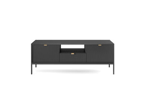 Nova TV Cabinet 154cm Arte-N NOVA-RTV-154-G Nova is the perfect TV cabinet that can easily fit in any modern or contemporary space. It features two hinged doors, one drawer one open compartment for storage. Available in three colour schemes with black metal legs, it will effortlessly blend in any decor. Made from 16mm laminated board reinforced with ABS edging, the Nova TV cabinet will be a great addition to your living area! W154cm x H56cm x D39cm Colour: Black Matt Grey Matt White Matt Two Hinged Doors Op
