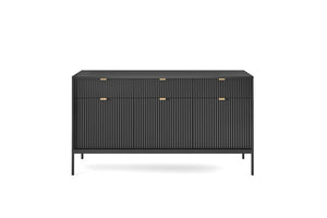 Nova Large Sideboard Cabinet 154cm Arte-N NOVA-KSZ-154-G Nova is a modern stylish sideboard cabinet that will help organize your home, while adding some much-needed style. Its multi-functional design features three hinged doors, six closed compartments a trio of drawers that provides plenty of storage space for all your valuables. This sideboard is made from high-quality 16mm laminated board reinforced with ABS edging for abrasion-resistance long-lasting durability. W154cm x H83cm x D39cm Colour: Black Matt