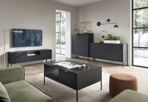 Nova Large Sideboard Cabinet 154cm Arte-N NOVA-KSZ-154-G Nova is a modern stylish sideboard cabinet that will help organize your home, while adding some much-needed style. Its multi-functional design features three hinged doors, six closed compartments a trio of drawers that provides plenty of storage space for all your valuables. This sideboard is made from high-quality 16mm laminated board reinforced with ABS edging for abrasion-resistance long-lasting durability. W154cm x H83cm x D39cm Colour: Black Matt